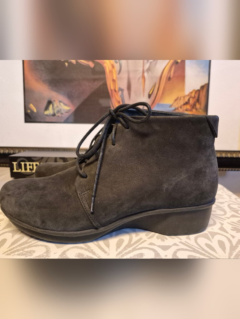 Dansko Women's Suede Lace-Up Ankle Boots in Black Size 9.5 (40)